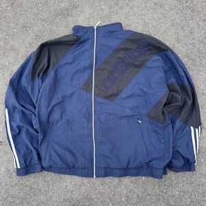 Vintage 1990s Blue Insulated Adidas AOP Windbreaker Jacket